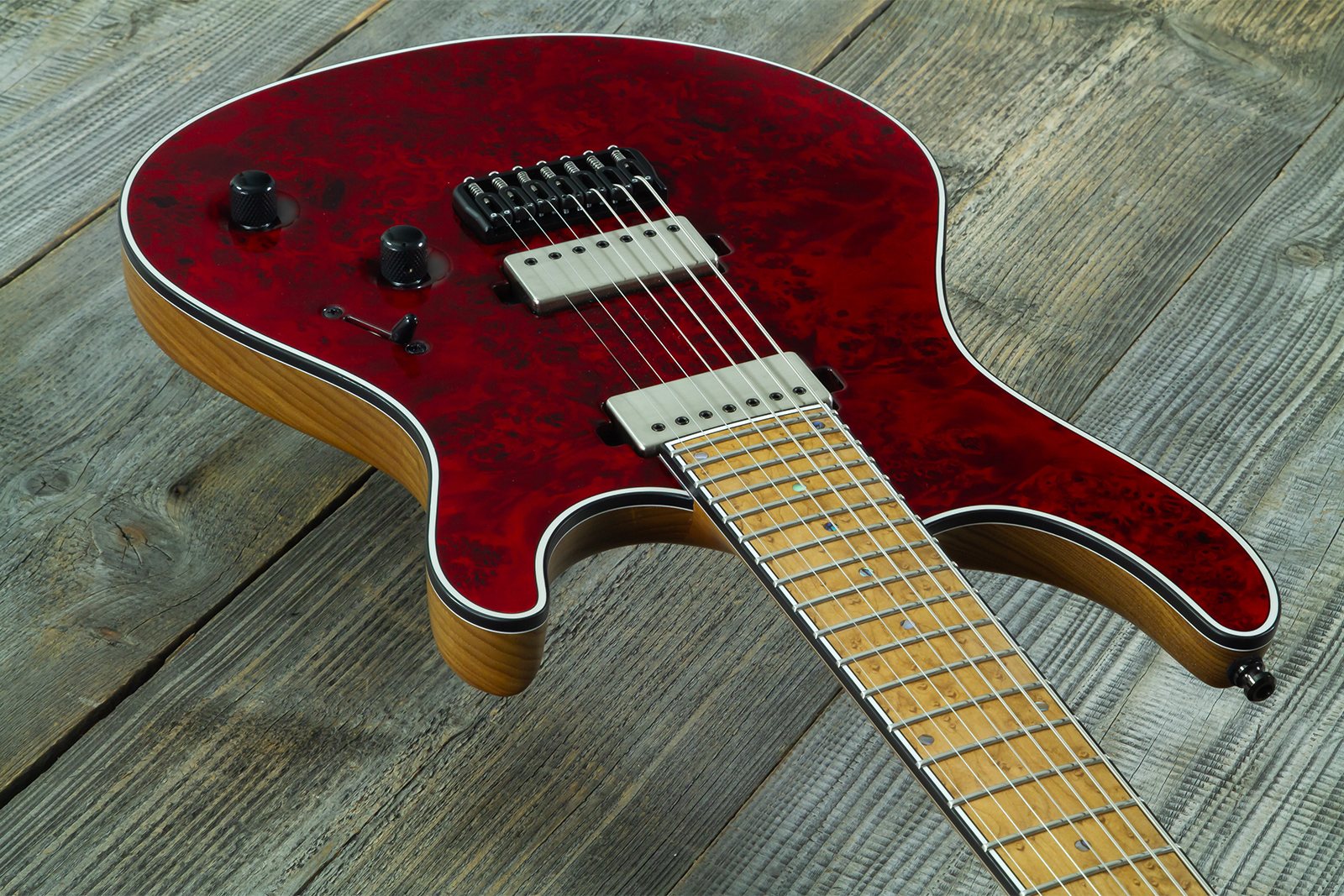 Mayones Guitars Regius 7c Baryton 2h Velvetrone Ht Eb #rf2602251 - Trans Red - Bariton E-Gitarre - Variation 2
