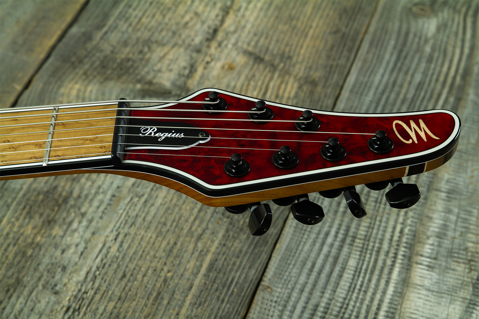 Mayones Guitars Regius 7c Baryton 2h Velvetrone Ht Eb #rf2602251 - Trans Red - Bariton E-Gitarre - Variation 6