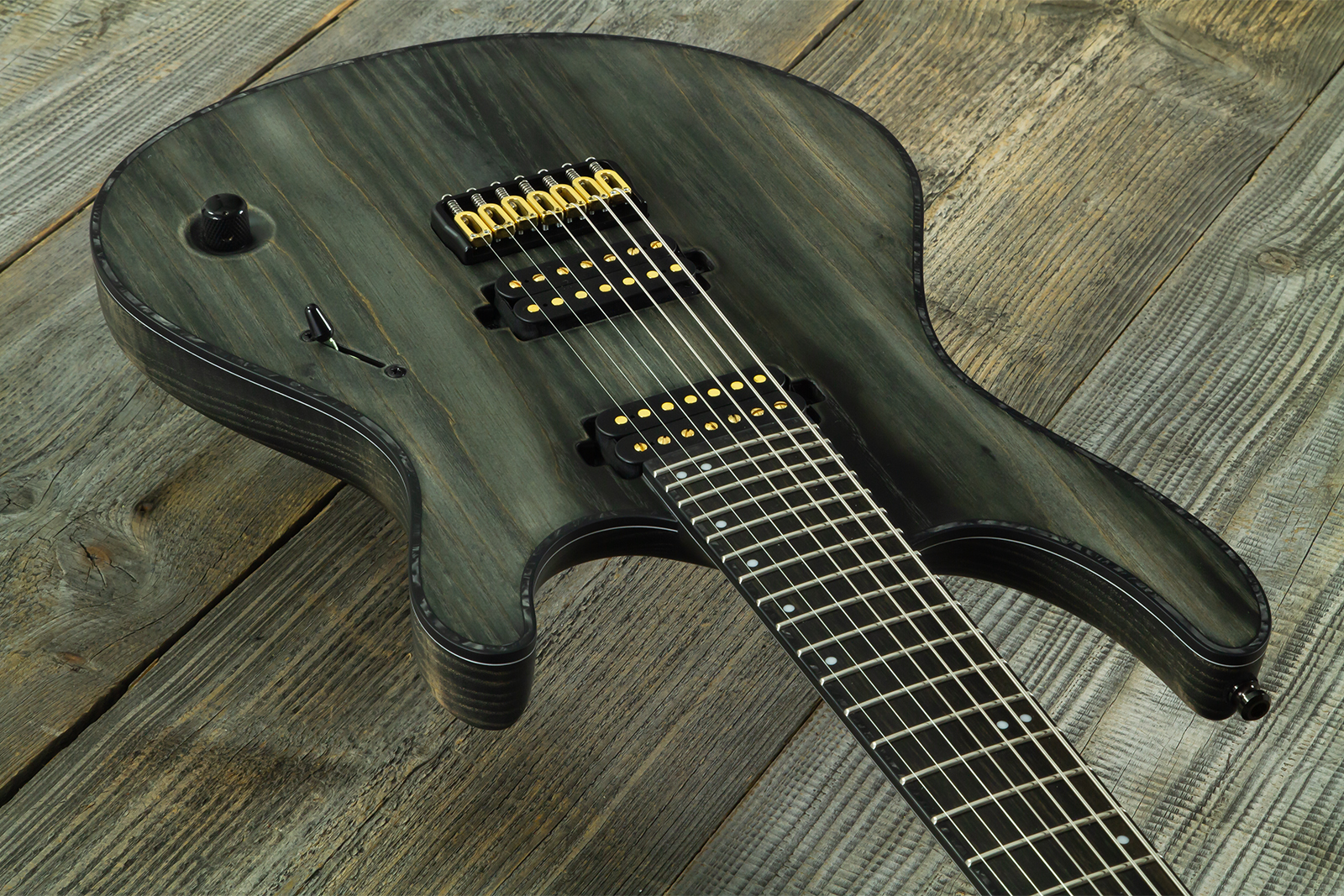 Mayones Guitars Regius Gothic 7c 2h Velvetrone Ht Eb #rf2510207 - Matt Gothic Black - 7-saitige E-Gitarre - Variation 2
