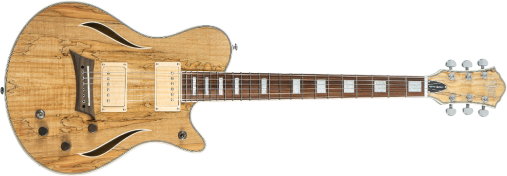 Michael Kelly Hybrid Special Thinline Ht Hh Pau - Spalted Maple - Single-Cut-E-Gitarre - Main picture