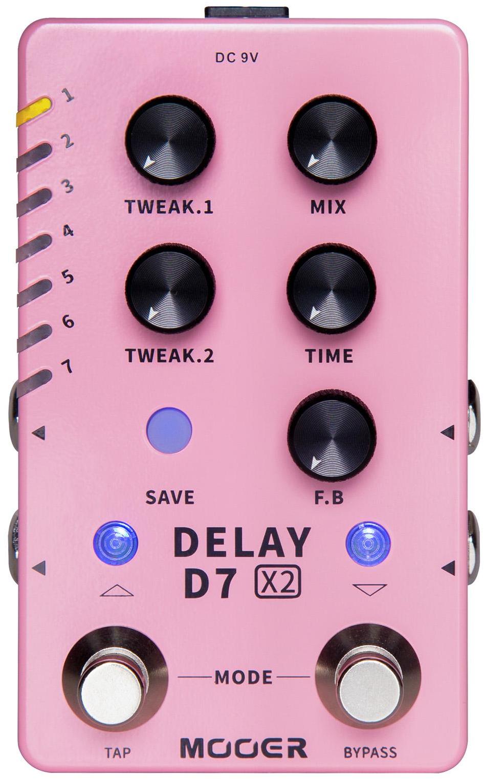 Reverb/delay/echo effektpedal Mooer D7X2 Delay