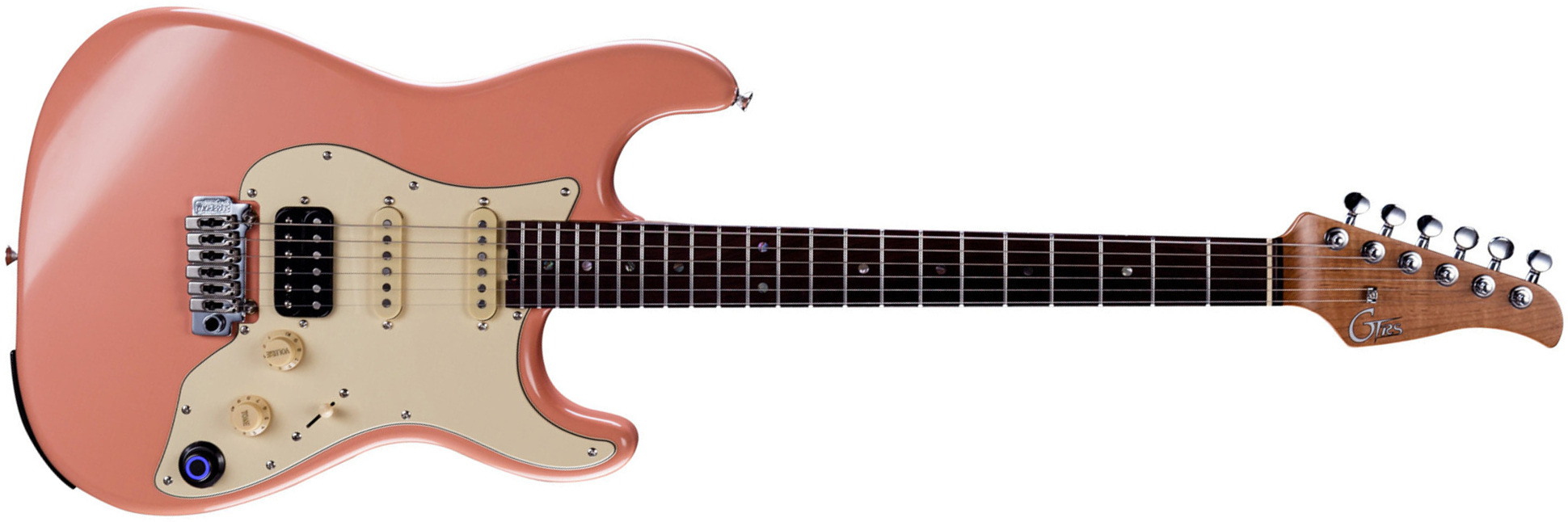 Mooer Gtrs P800 Pro Intelligent Guitar Hss Trem Rw - Flamingo Pink - Midi-/Digital-/Modeling Gitarren - Main picture