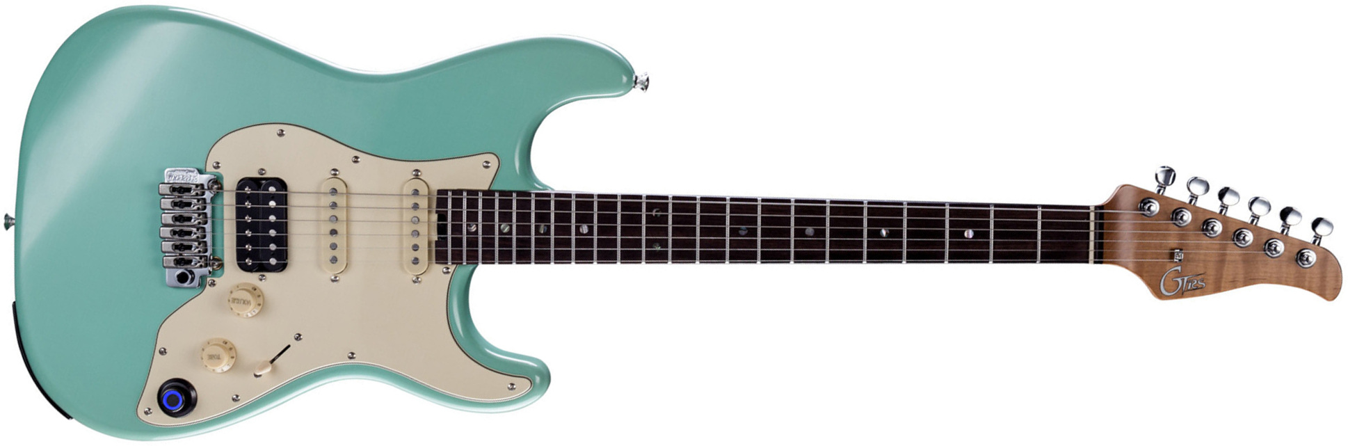 Mooer Gtrs P800 Pro Intelligent Guitar Hss Trem Rw - Mint Green - Midi-/Digital-/Modeling Gitarren - Main picture