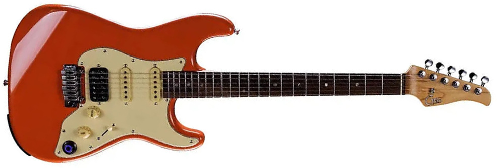 Mooer Gtrs P800 Pro Intelligent Guitar Hss Trem Rw - Fiesta Red - Midi-/Digital-/Modeling Gitarren - Main picture
