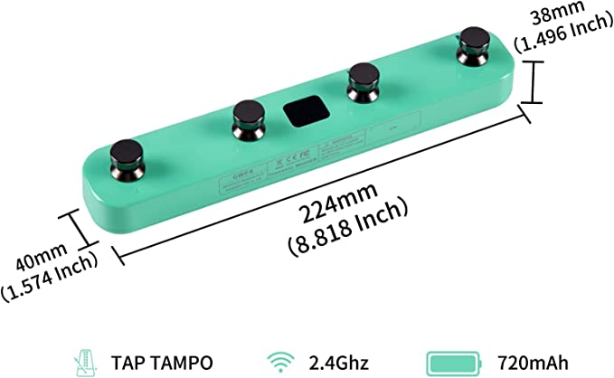 Mooer Gwf4 Gtrs Wireless Footswitch Surf Green - Volume/Booster/Expression Effektpedal - Variation 2