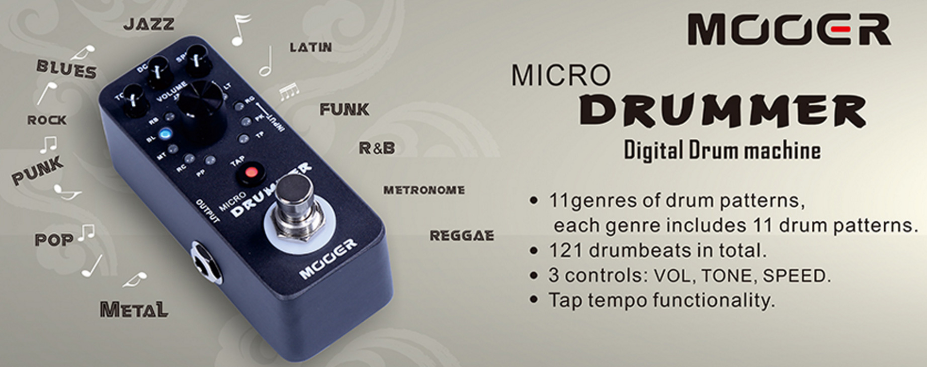 Mooer Micro Drummer Digital Drum Machine - - Drummaschine - Variation 2