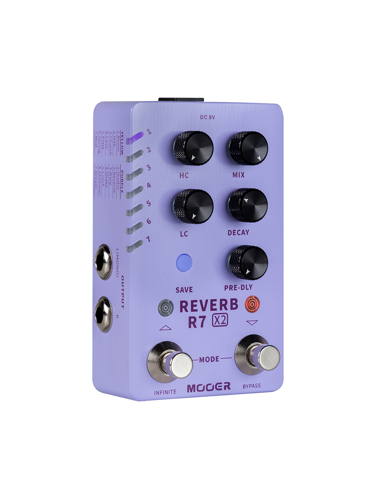 Mooer R7x2 Reverb - Reverb/Delay/Echo Effektpedal - Variation 1