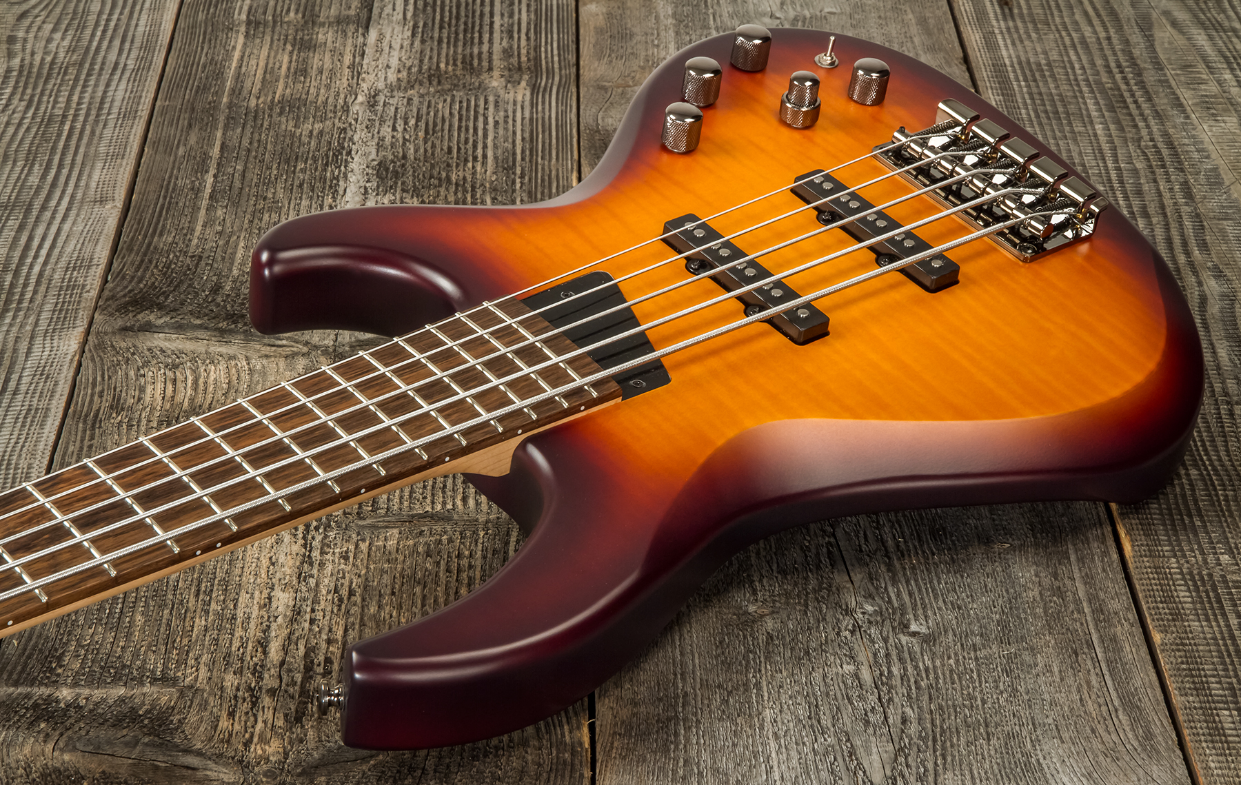 Mtd Saragota Deluxe Ksdx5la-dcb Kingston 5c Active Lau - Cherry Burst - Solidbody E-bass - Variation 2