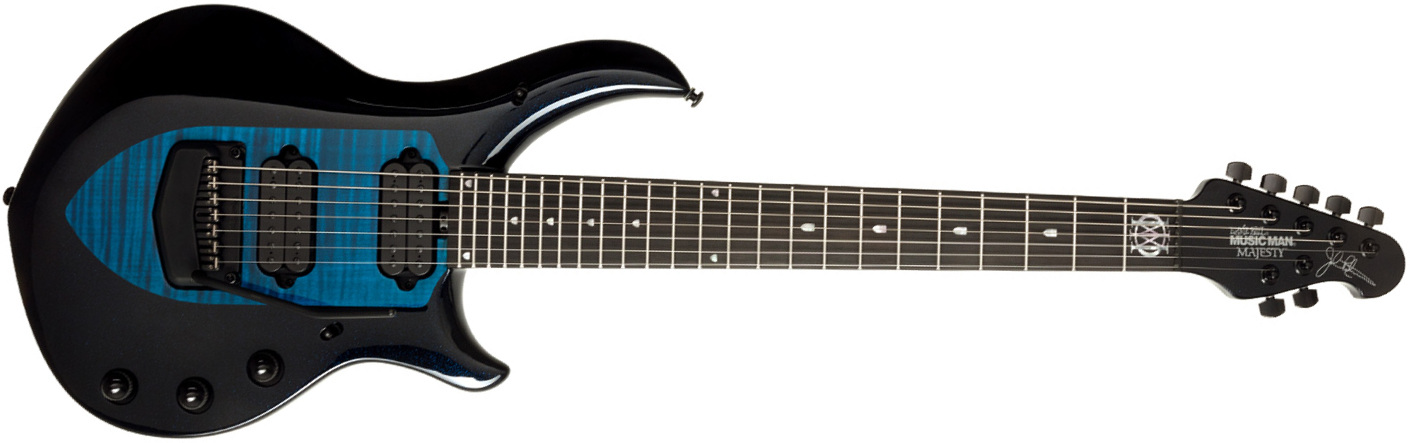 Music Man John Petrucci Majesty 7 Signature 2h Dimarzio Piezo Trem Eb - Okelani Blue - 7-saitige E-Gitarre - Main picture