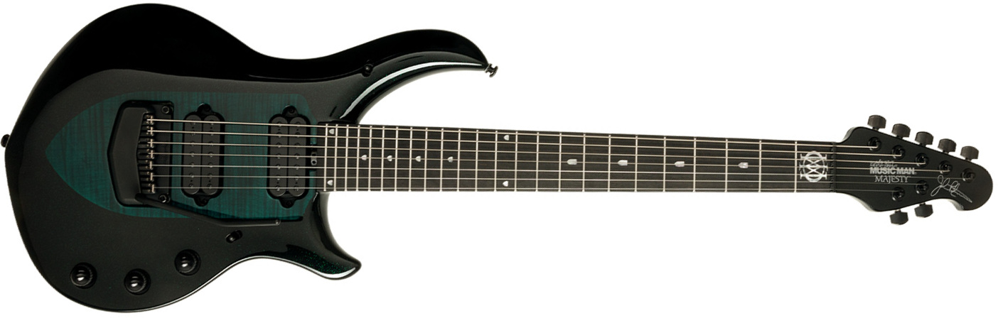 Music Man John Petrucci Majesty 7 Signature 2h Dimarzio Piezo Trem Eb - Emerald Sky - 7-saitige E-Gitarre - Main picture