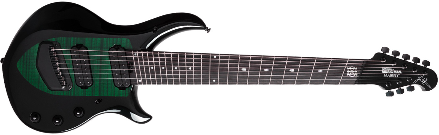 Music Man John Petrucci Majesty 8c Signature 2h Dimarzio Piezo Ht Eb - Emerald Sky - 8- und 9-saitige E-Gitarre - Main picture