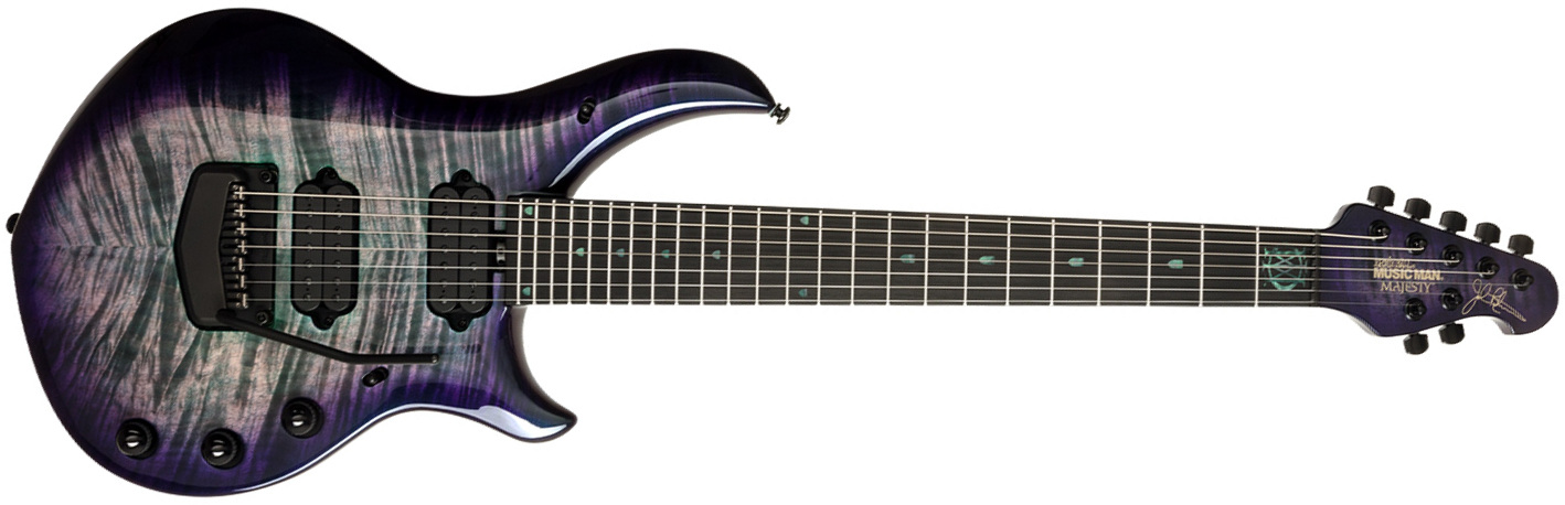 Music Man John Petrucci Majesty Maple Top 7 Signature 2h Dimarzio Piezo Trem Eb - Crystal Amethyst - 7-saitige E-Gitarre - Main picture