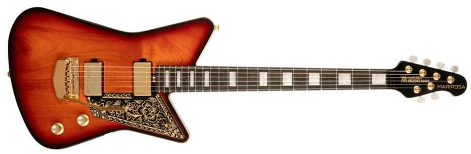 Music Man Mariposa Hh Usa 2h Trem Eb - Sahara Sunset - Retro-Rock-E-Gitarre - Main picture
