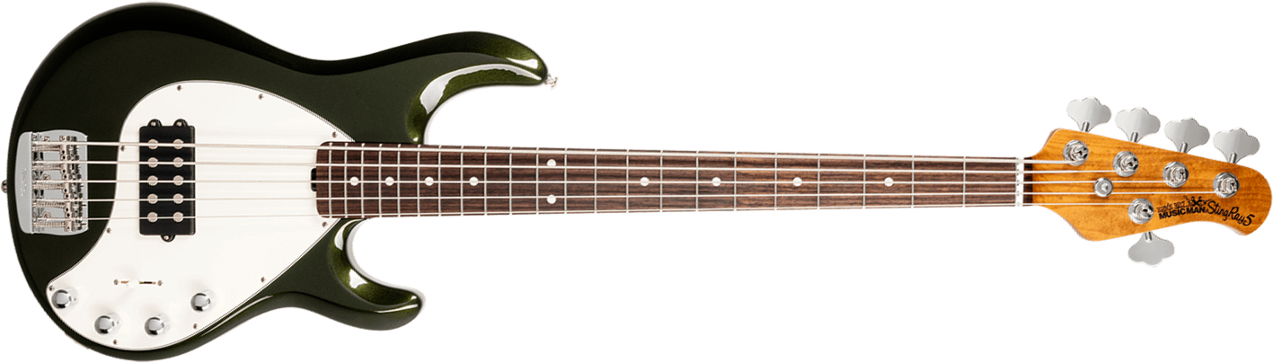 Music Man Stingray Special H 5c Active Rw +housse - Fallout Green - Solidbody E-bass - Main picture
