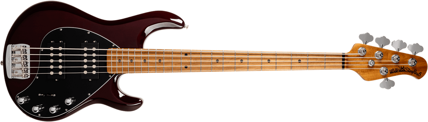 Music Man Stingray Special Hh 5c Active Mn +housse - Translucent Oxblood - Solidbody E-bass - Main picture