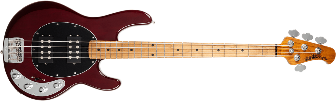 Music Man Stingray Special Hh Active Mn +housse - Translucent Oxblood - Solidbody E-bass - Main picture