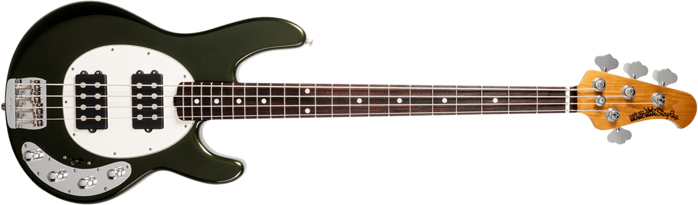 Music Man Stingray Special Hh Active Rw +housse - Fallout Green - Solidbody E-bass - Main picture