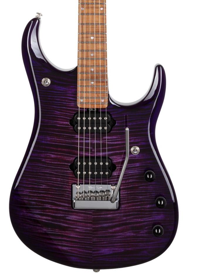 E-gitarre aus metall Music man John Petrucci JP15 +Gig Bag - Purple nebula flame top