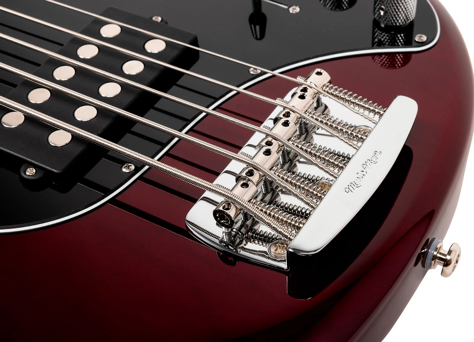 Music Man Stingray Special H 5c Active Mn +housse - Translucent Oxblood - Solidbody E-bass - Variation 4