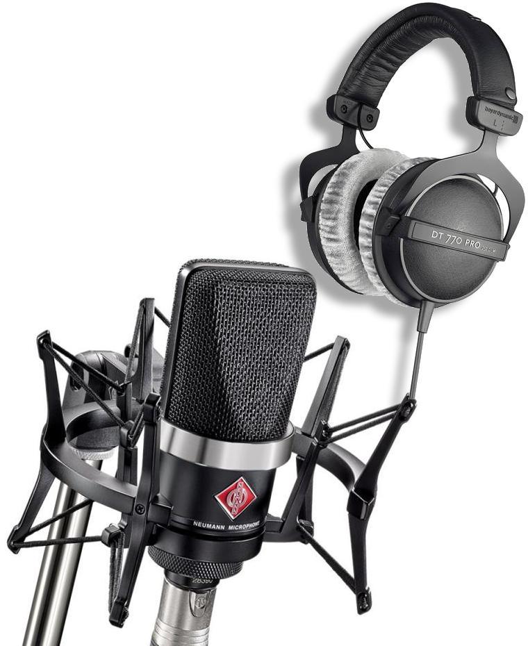 Mikrofon set mit ständer Neumann TLM 102 BK Studio Set + DT 770 PRO 80 OHMS