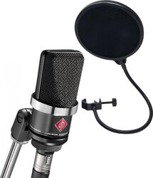 Mikrofon set mit ständer Neumann TLM 102 BK  + Filtre Anti pop