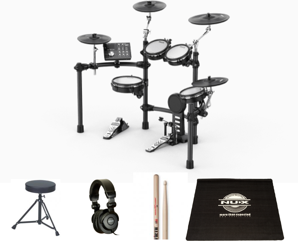 Nux Dm7-x Bundle Complet - X-hp1 + Dt90 + Vic5a + Tapis - Komplett E-Drum Set - Main picture