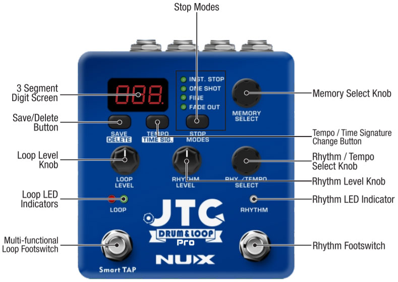 Nux Jtc Drum & Loop Pro Ndl-5 - Looper Effektpedal - Variation 4