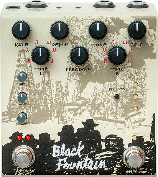 Old Blood Noise Black Fountain Stereo Cream - Reverb/Delay/Echo Effektpedal - Main picture