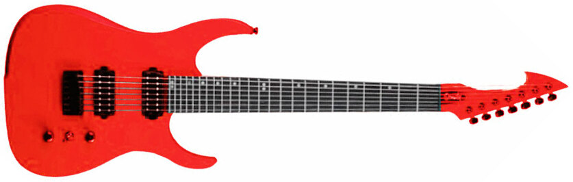 Ormsby Hype Gti-s 7 Standard Scale Hh Ht Eb - Rosso Corsa - 7-saitige E-Gitarre - Main picture