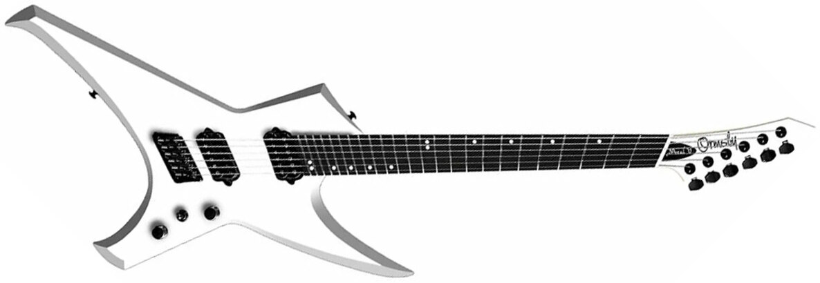 Ormsby Metal X Gtr Run 16 Multiscale 2h Ht Eb - Ermine White - E-Gitarre aus Metall - Main picture