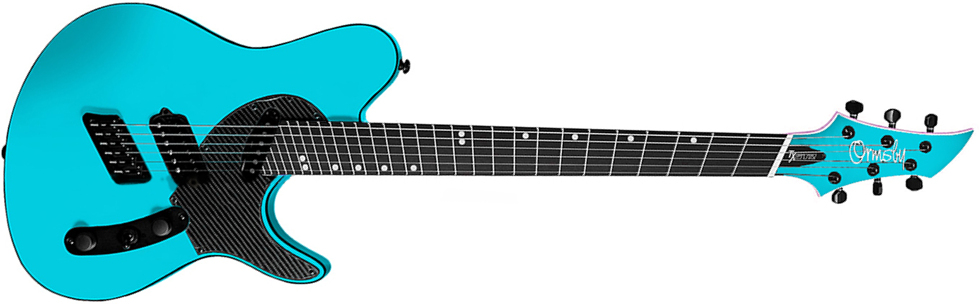 Ormsby Tx Gtr Carbon 6c Multiscale Hs Ht Eb - Azure Blue - E-Gitarre in Teleform - Main picture