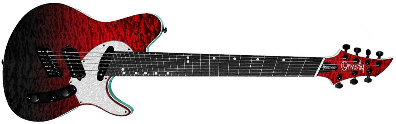 Ormsby Tx Gtr Exotic 7c Multiscale Hs Ht Eb - Bloodbath - Multi-Scale Guitar - Main picture