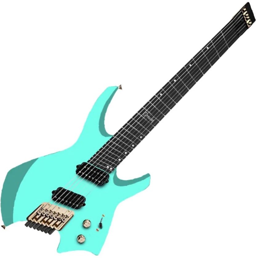 Ormsby Goliath Headless Gtr 7c Run 14c Multiscale 2h Ht Eb - Sea Foam - Multi-Scale Guitar - Variation 1