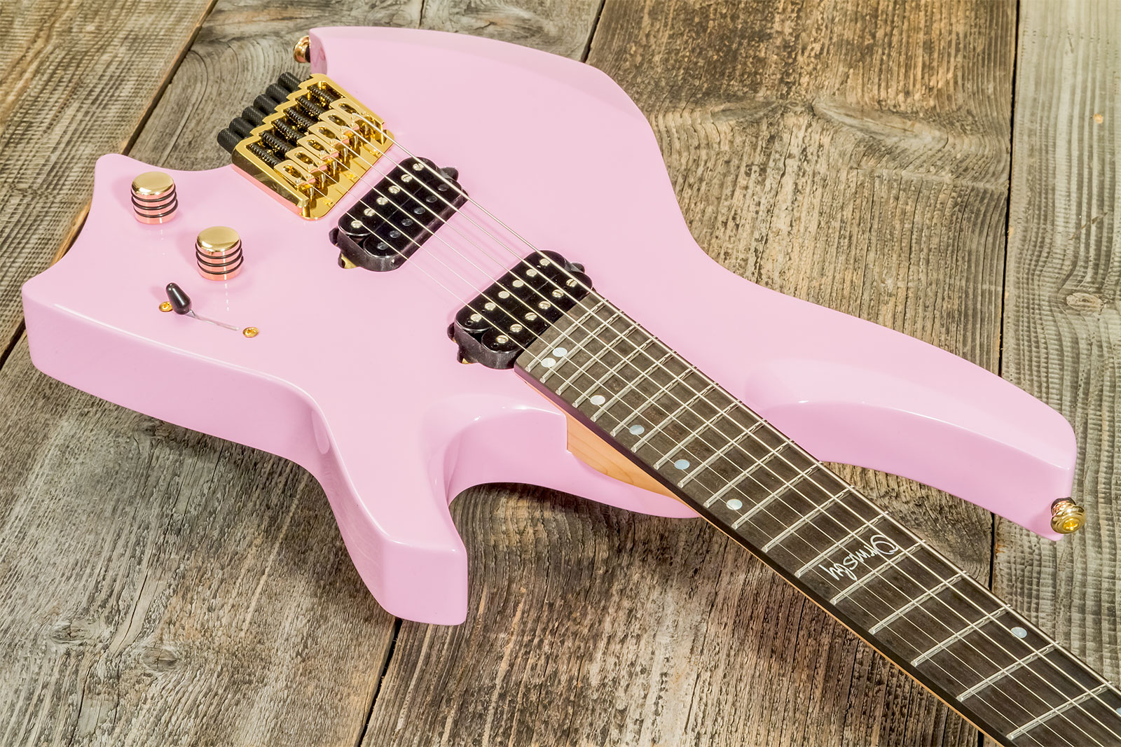Ormsby Goliath Headless Gtr Run 14c Multiscale 2h Ht Eb - Shell Pink - Multi-Scale Guitar - Variation 1