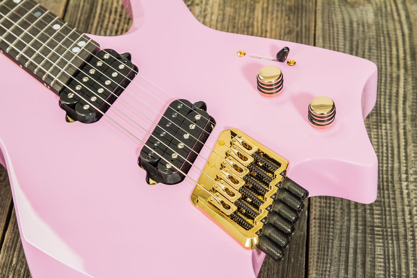 Ormsby Goliath Headless Gtr Run 14c Multiscale 2h Ht Eb - Shell Pink - Multi-Scale Guitar - Variation 3