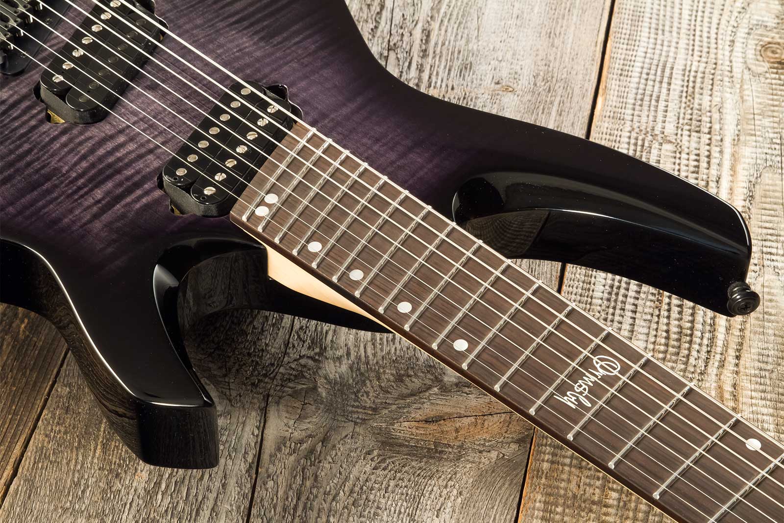 Ormsby Goliath Headless Gtr Run 17 7c Multiscale 2h Ht Eb - Dahlia Black - Multi-Scale Guitar - Variation 4