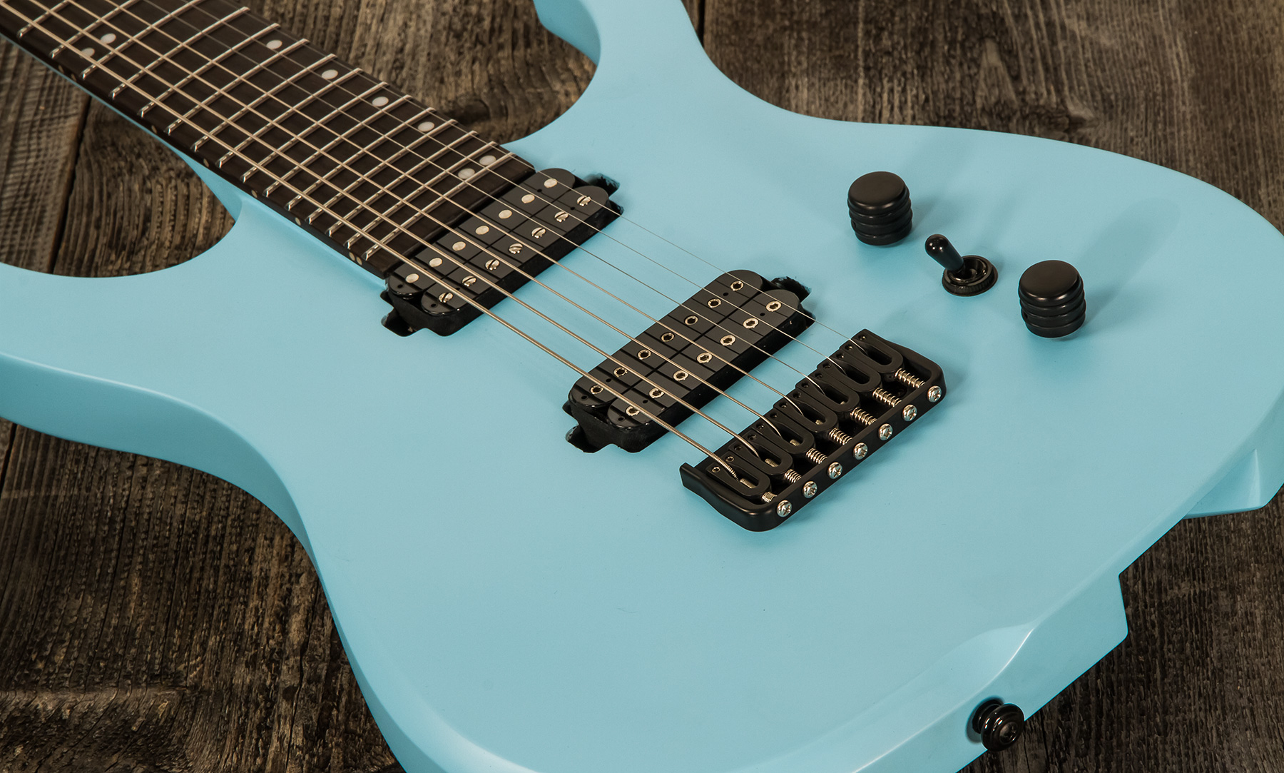 Ormsby Hype Gti-s 7 Standard Scale Hh Ht Eb - Opaline Blue - 7-saitige E-Gitarre - Variation 3