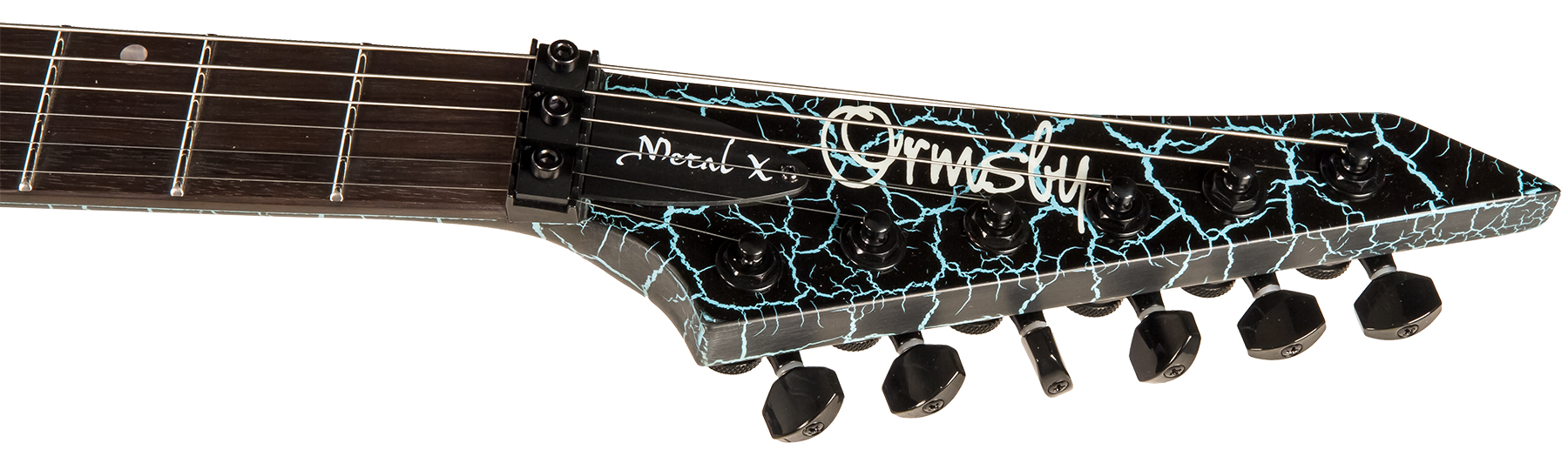 Ormsby Metal X 6 Hh Fr Eb - Azure Crackle - E-Gitarre aus Metall - Variation 4