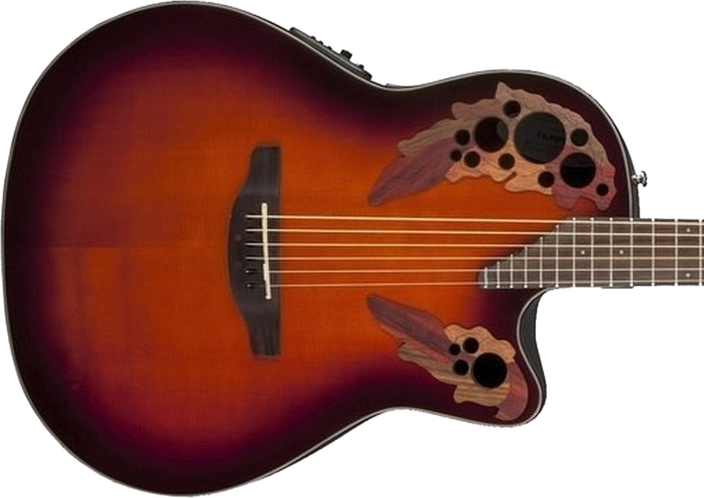 Ovation Ce44-1 Celebrity Elite Mid Depth Cw Epicea Lyrachord Rw - 2-color Sunburst - Elektroakustische Gitarre - Variation 3