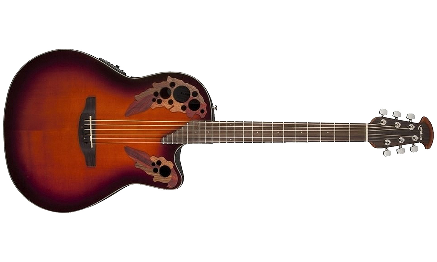 Ovation Ce44-1 Celebrity Elite Mid Depth Cw Epicea Lyrachord Rw - 2-color Sunburst - Elektroakustische Gitarre - Variation 1