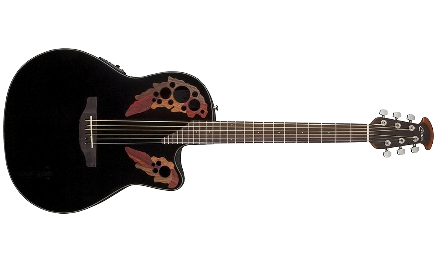 Ovation Ce44-5 Celebrity Elite Mid Cutaway Noir - Black - Elektroakustische Gitarre - Variation 1