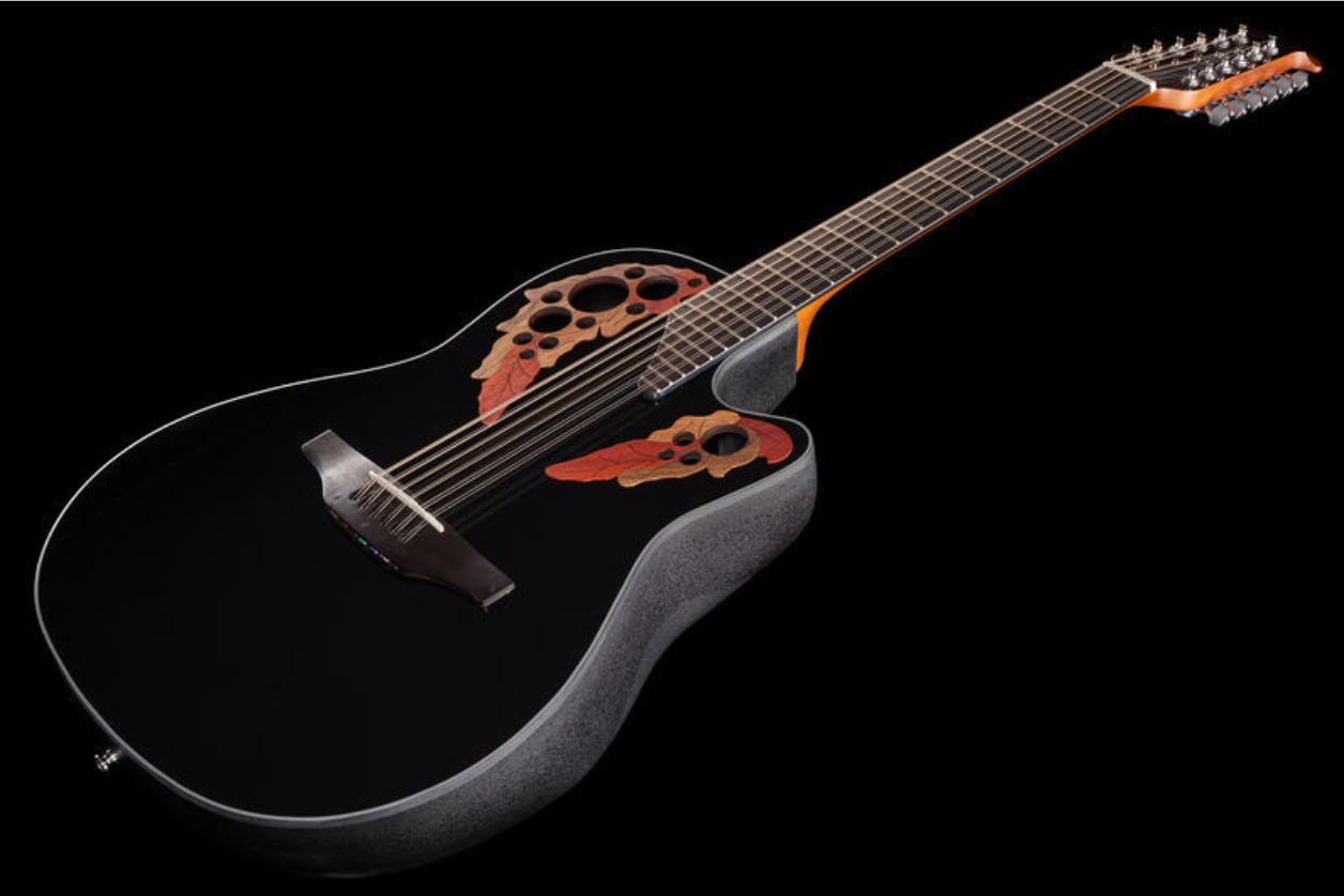 Ovation Ce4412-5 Celebrity Elite 12c Mid Cutaway - Black - Elektroakustische Gitarre - Variation 1