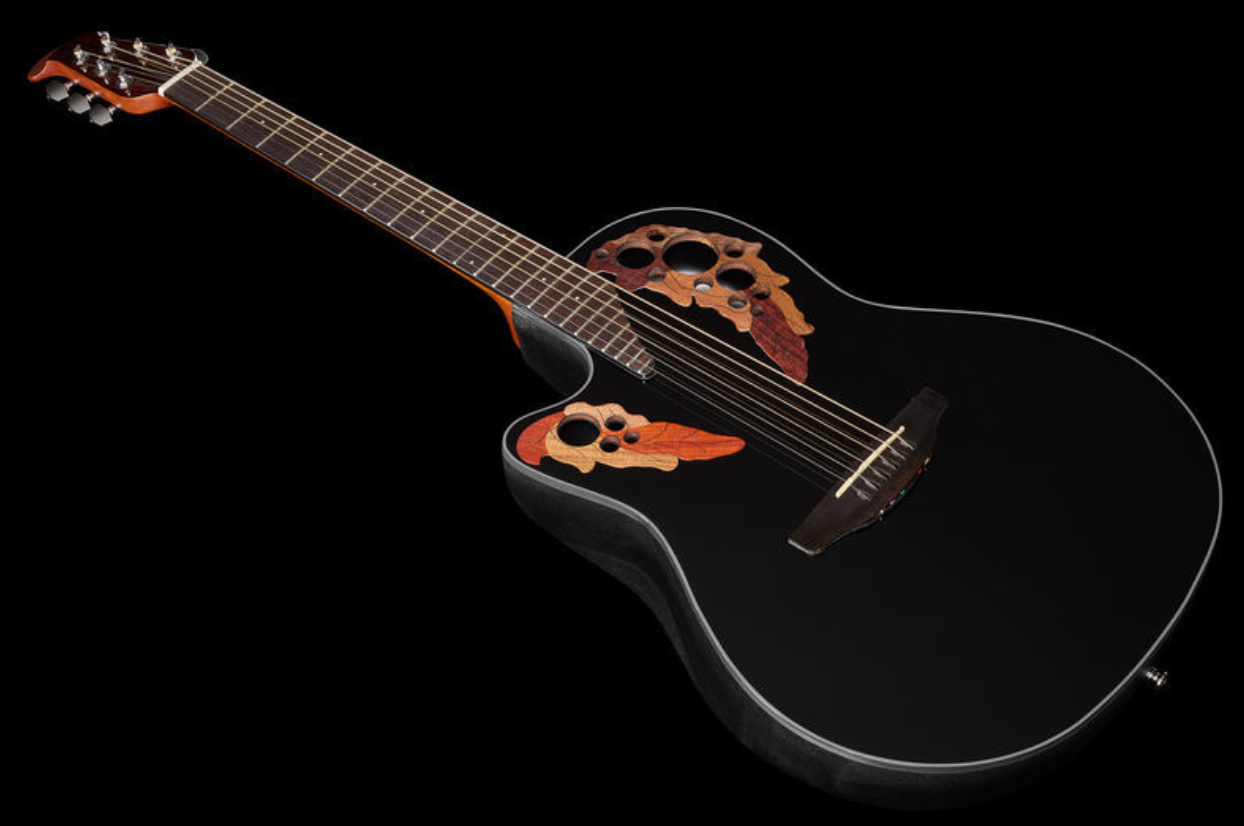 Ovation Ce44l-5 Celebrity Elite Gaucher Mid Depth Cw Epicea Lyrachord Ova - Black - Elektroakustische Gitarre - Variation 1
