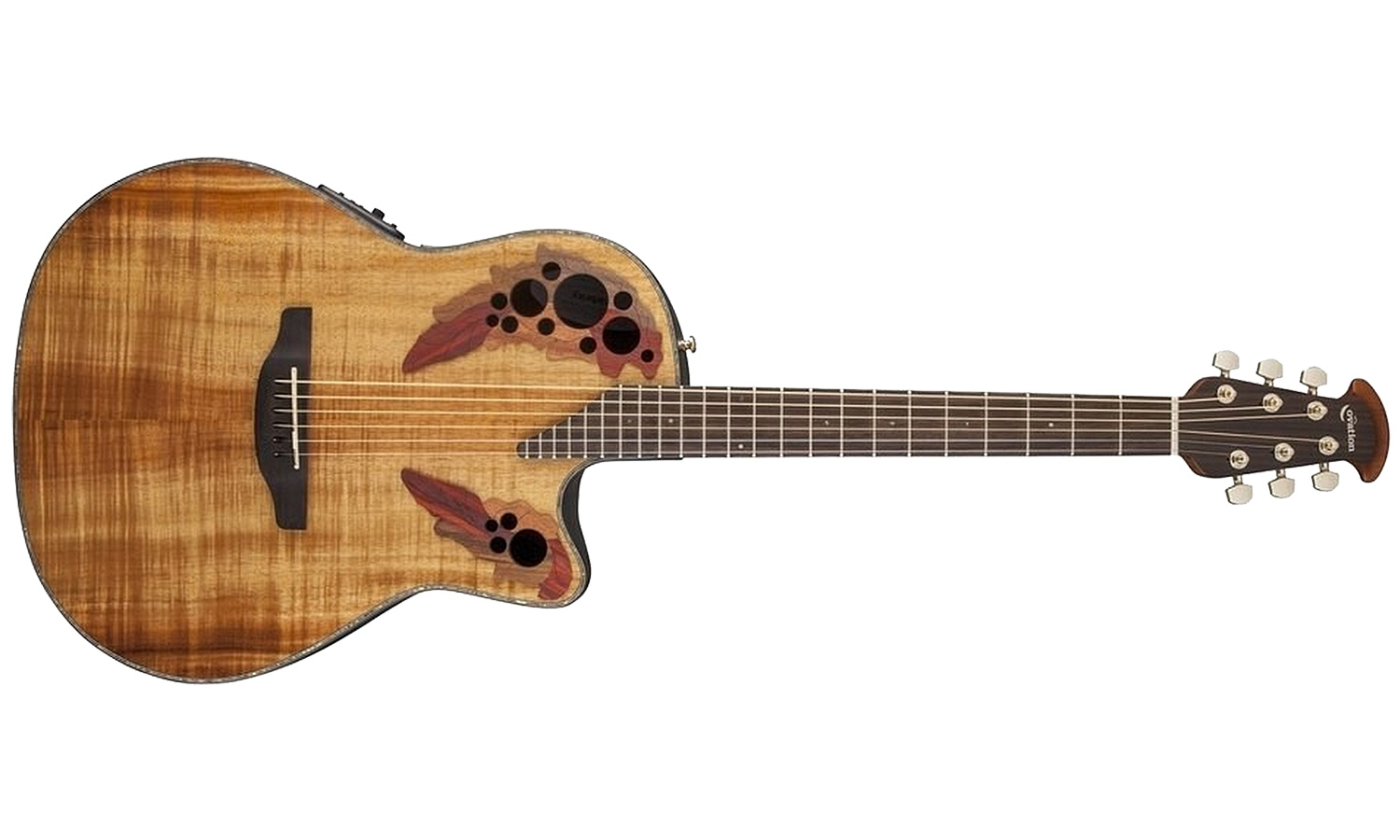 Ovation Ce44p-fkoa Celebrity Elite Plus Mid Depth Cw Koa Lyrachord Rw - Natural - Elektroakustische Gitarre - Variation 1