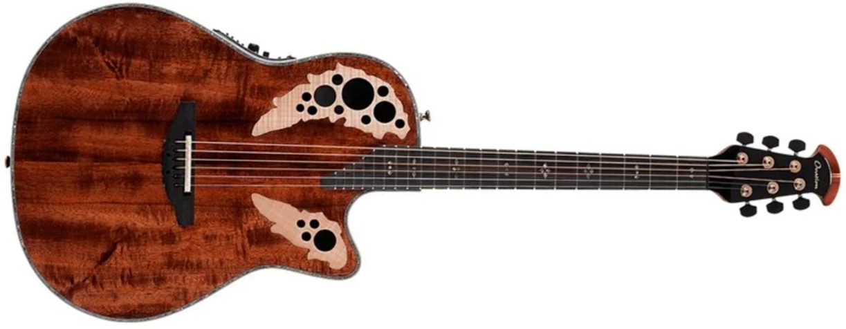 Ovation C2078axp-koa Elite Plus Deep Contour Depth Cw Epicea/koa Lyrachord Eb - Natural - Elektroakustische Gitarre - Main picture