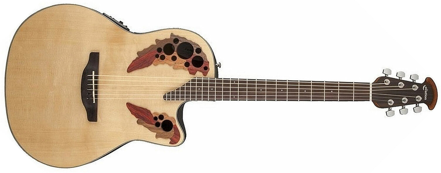 Ovation Ce44-4 Celebrity Elite Mid Depth Cw Epicea Lyrachord Rw - Natural - Elektroakustische Gitarre - Main picture