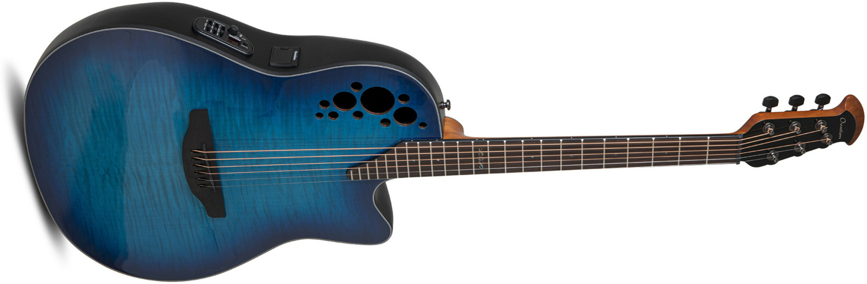 Ovation Ce44p-blfl-g Celebrity Elite Plus Mid Depth Cw Erable Lyrachord Rw - Blue Flamed Maple - Elektroakustische Gitarre - Main picture