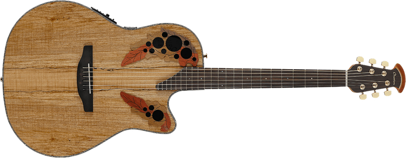 Ovation Ce44p-sm Celebrity Elite Exotic Mid Depth Cw Erable Lyrachord Ova - Natural - Elektroakustische Gitarre - Main picture