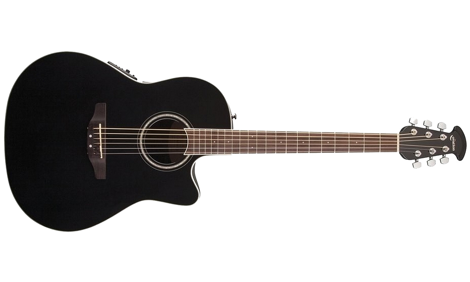 Ovation Cs24-5 Celebrity Standard Mid Depth Cw Epicea Lyrachord - Black - Elektroakustische Gitarre - Variation 1