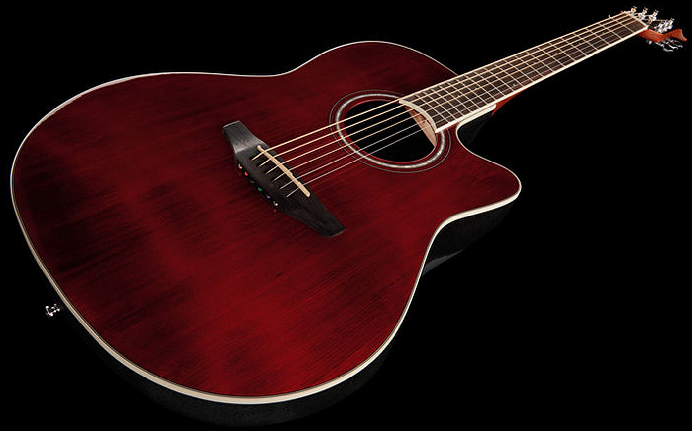 Ovation Cs24-rr Celebrity Standard Mid Depth Cw Epicea Lyrachord Rw - Ruby Red - Elektroakustische Gitarre - Variation 2